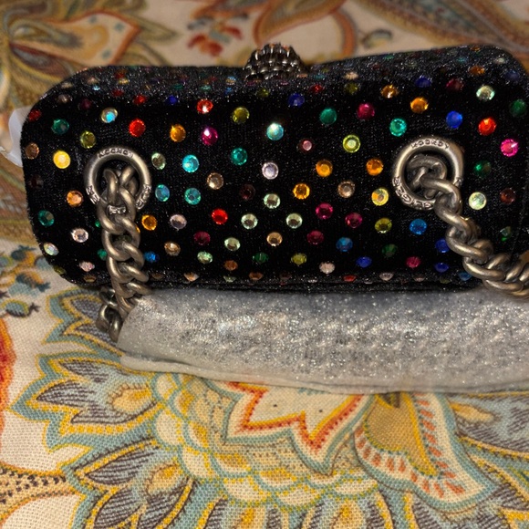 Kurt Geiger Nano Kensington Velvet Rhinestone  Bag NWT - Picture 4 of 7